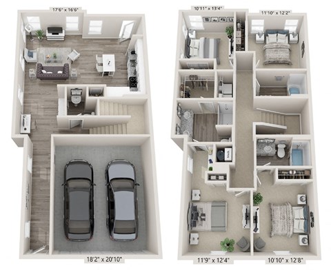 4 bedroom townhome with garage